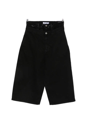 The Attico wide-leg cropped jeans - Black