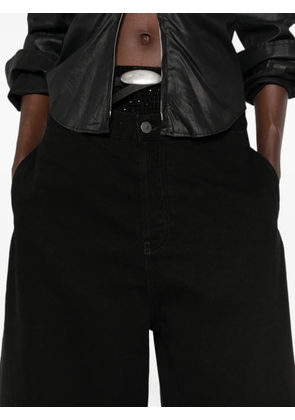 The Attico wide-leg cropped jeans - Black