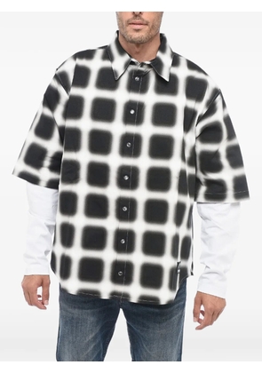 COUNTY OF MILAN blurred-check layered shirt - Black