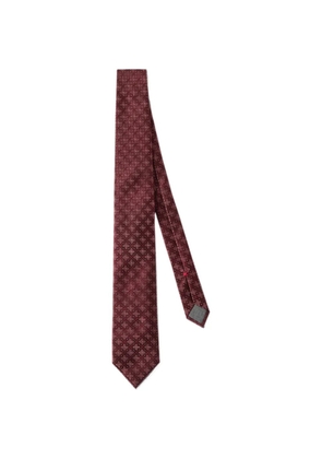 Brunello Cucinelli silk tie with geometric-floral pattern - Red
