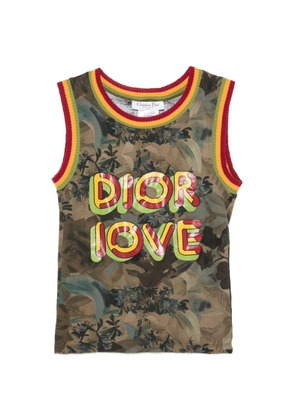 Christian Dior Pre-Owned 2000s Rasta Dior Love floral-print tank top - Green