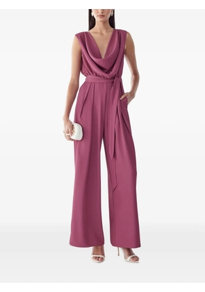 BWLDR Joanna cowl-neck belted jumpsuit - Purple