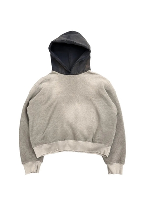 MOOJI MOOJI contrast-hood frayed hoodie - Grey