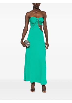 Christopher Esber crystal-pendant strapless maxi dress - Green