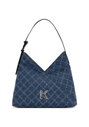 Karl Lagerfeld Jeans logo-plaque monogram-pattern shoulder bag - Blue