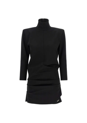 The Attico cut-ou draped mini dress - Black