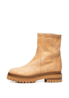 Poche Paris suede chunky ankle boots - Neutrals