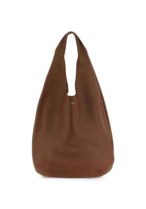 A.P.C. Le Neige hammered leather shoulder bag - Brown