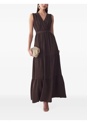 ST MRLO Elowyn pleated tiered maxi dress - Brown