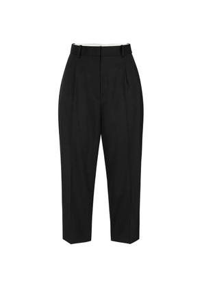 Elisabetta Franchi pleated button-detail trousers - Black