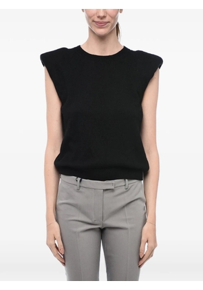 Federica Tosi padded-shoulder sleeveless sweater - Black