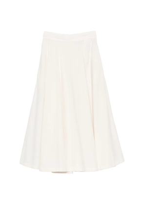 White Sand pleated A-line midi skirt