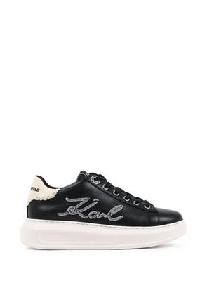 Karl Lagerfeld embroidered logo-patch sneakers - Black