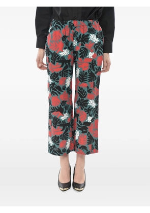 Marni floral-print cropped trousers - Green