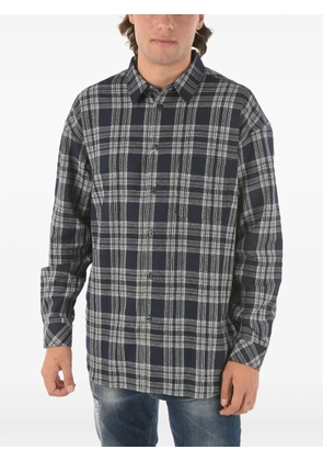 SAMSOE SAMSOE checked italian-collar shirt - Blue