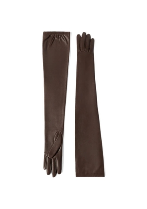 Brunello Cucinelli nappa leather long gloves - Brown