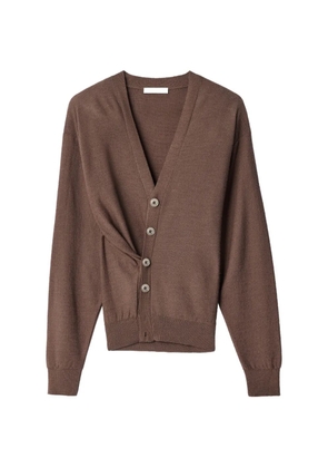 LEMAIRE relaxed twisted cardigan in merino blend - Brown