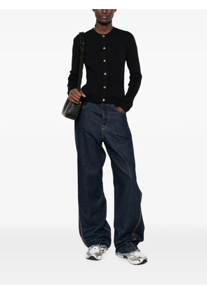 Moncler ribbed-knit button-up cardigan - Blue