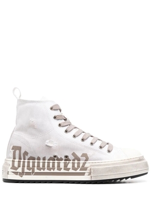 DSQUARED2 logo-print high-top sneakers - White
