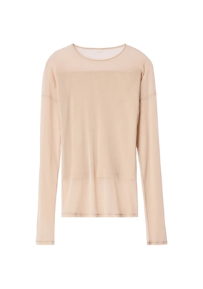 LEMAIRE long-sleeve ballerina-style top in mesh jersey - Neutrals