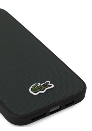 Lacoste logo-patch textured iPhone 16 case - Black