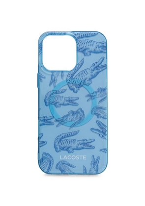 Lacoste crocodile-print iPhone 16 case - Blue