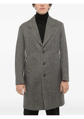 Neil Barrett herringbone-pattern single-breasted coat - Black
