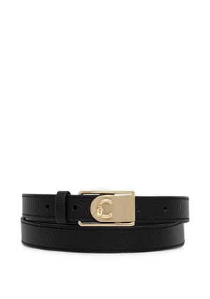 Coccinelle logo-plaque pebbled belt - Black