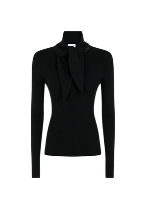 P.A.R.O.S.H. tie-neck ribbed-knit sweater - Black