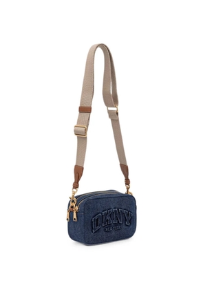 DKNY logo-embroidered denim mini bag - Blue