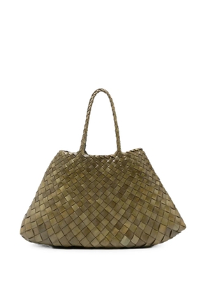 DRAGON DIFFUSION small Santa Croce woven leather tote bag - Green