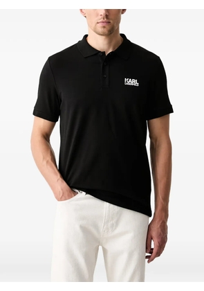 Karl Lagerfeld logo-print short-sleeve polo shirt - Black