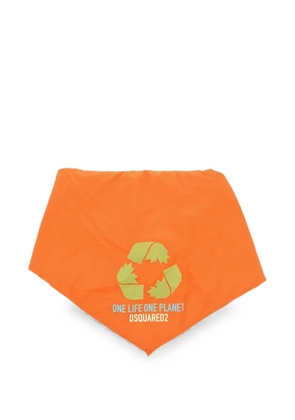DSQUARED2 logo-print padded scarf - Orange
