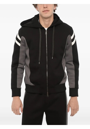Neil Barrett Modernist panelled black and grey hoodie