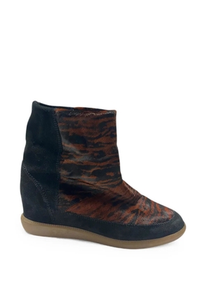Isabel Marant Vintage tiger-print wedge ankle boots - Brown