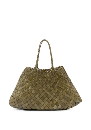 DRAGON DIFFUSION big Santa Croce woven leather tote bag - Green
