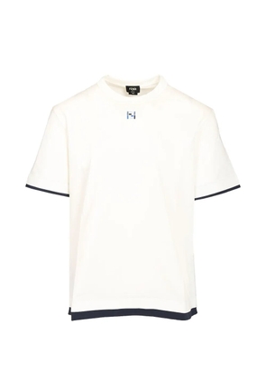 FENDI embroidered-logo layered-detail T-shirt - White