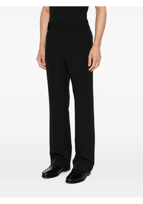 Second/Layer pressed-crease straight-leg trousers - Black