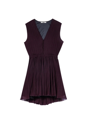 Maje plissé cut-out mini dress - Purple