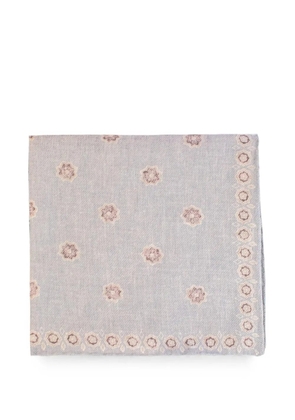 Eleventy floral-pattern pocket square - Grey