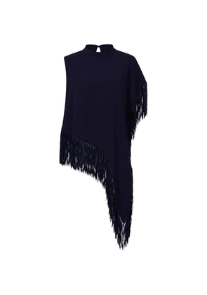 BOSS fringe-trim asymmetric top - Blue