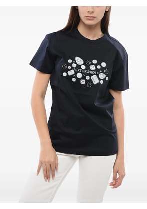 Viktor & Rolf piercing-detail graphic-print T-shirt - Black