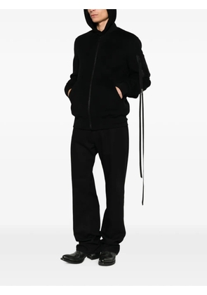 Ann Demeulemeester Dries ribbed-trim zip-up bomber jacket - Black