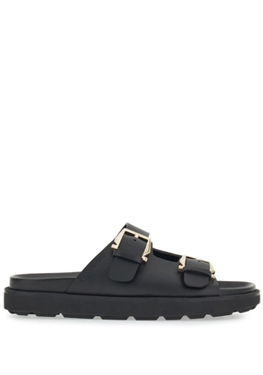 Ferragamo double-buckle leather sandals - Black