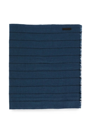 Zegna striped fringed scarf - Blue