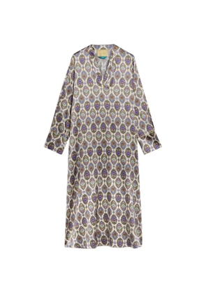 MOMONÌ Amara printed satin midi dress - White