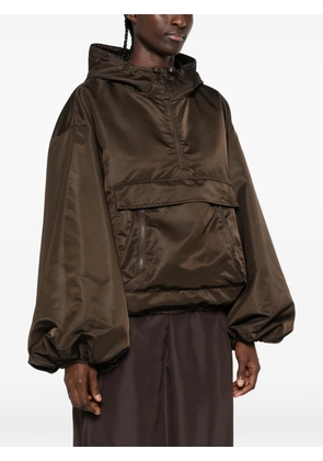 Cecilie Bahnsen hooded balloon-sleeve jacket - Brown