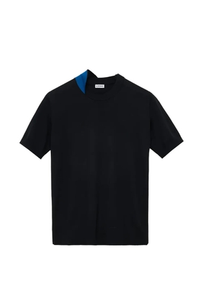 LOEWE Anagram-embroidered asymmetric-neck sweater - Black