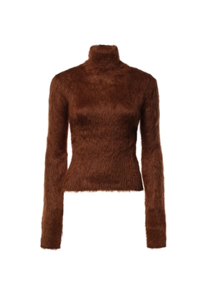 DONDUP brushed-effect roll-neck sweater - Brown