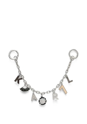 Karl Lagerfeld logo-charm chain keyring - Silver